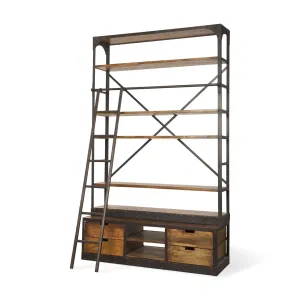 Brodie Shelving Unit Medium Brown Wood | Copper Metal | 57L