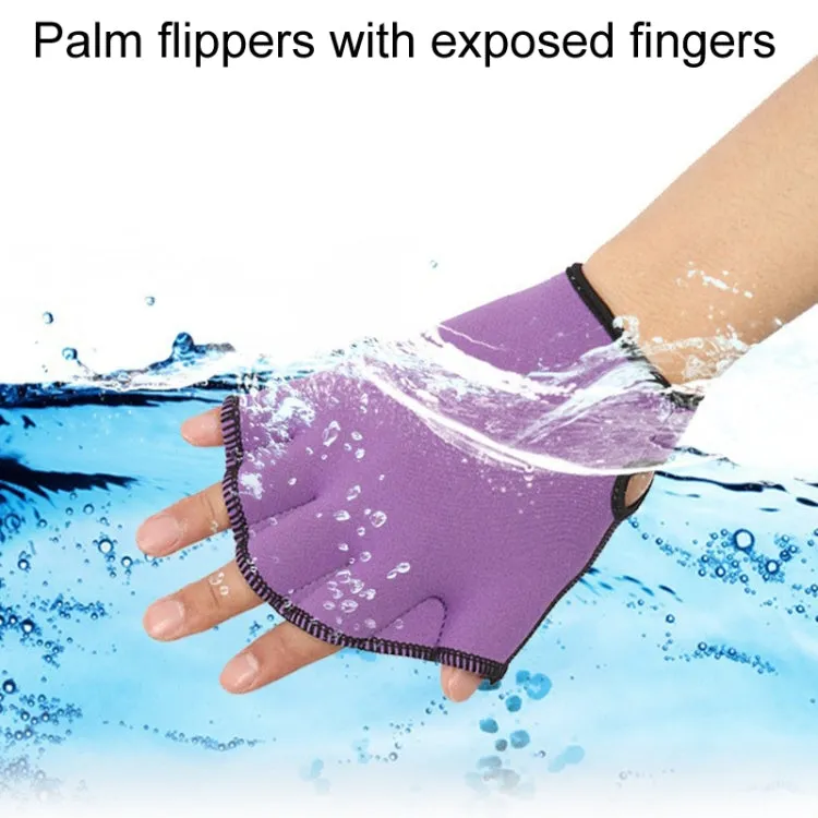 Swimming Training Duck Palm Webbing Multifunctional Snorkeling Gloves, Size: S(Black)