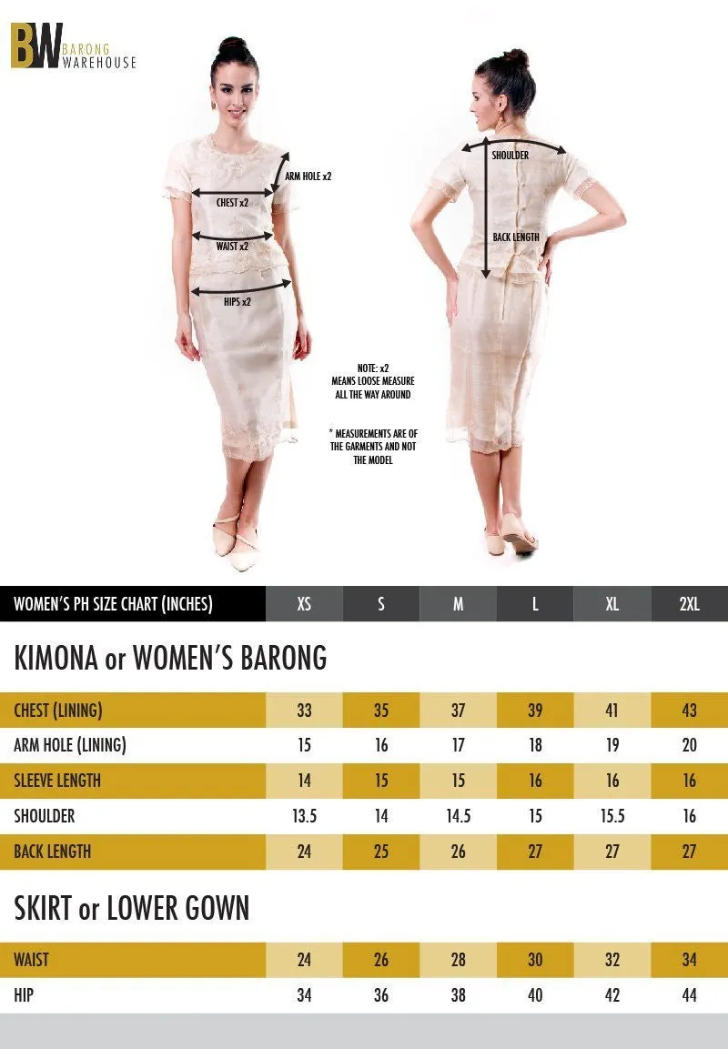 WJ01 - Women's Barong Tagalog Jusi - Filipiniana